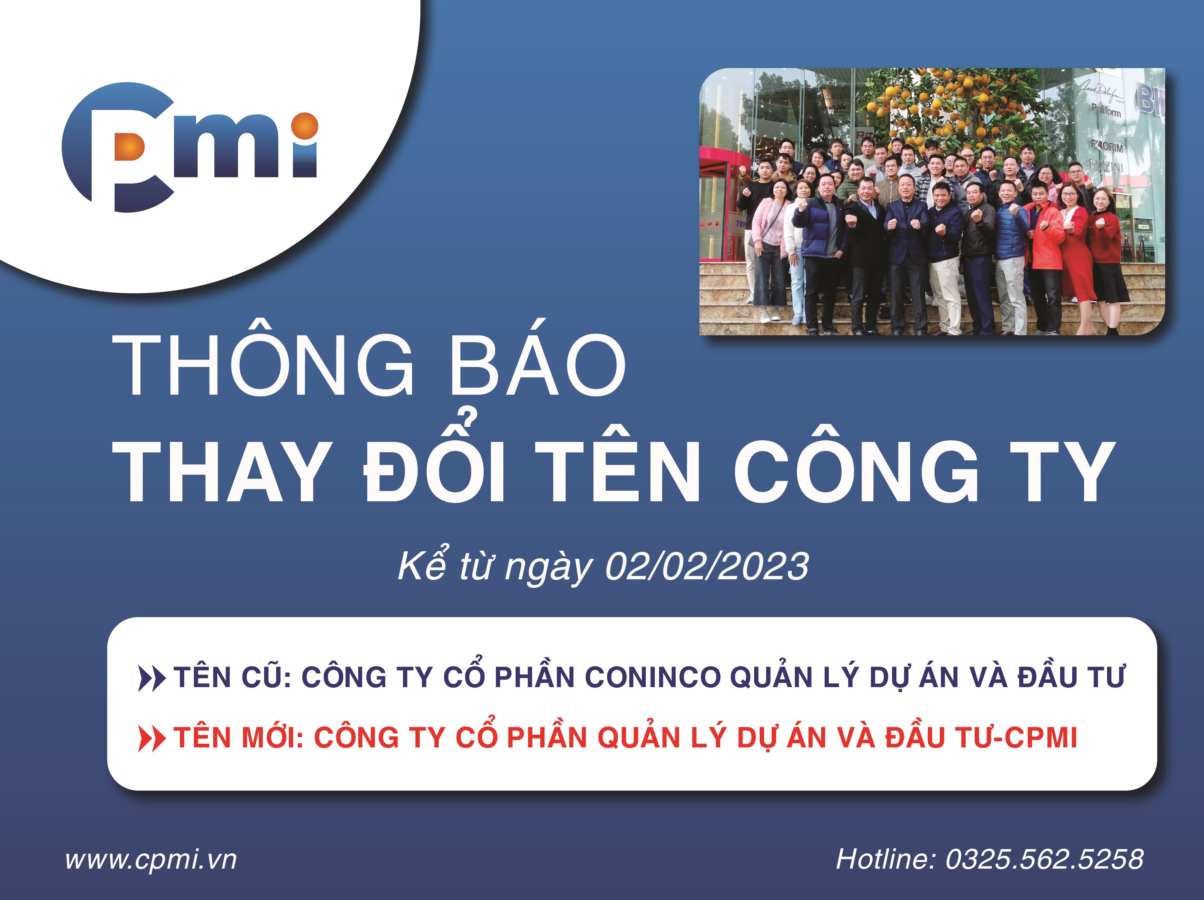 Thông báo thay đổi tên Công ty